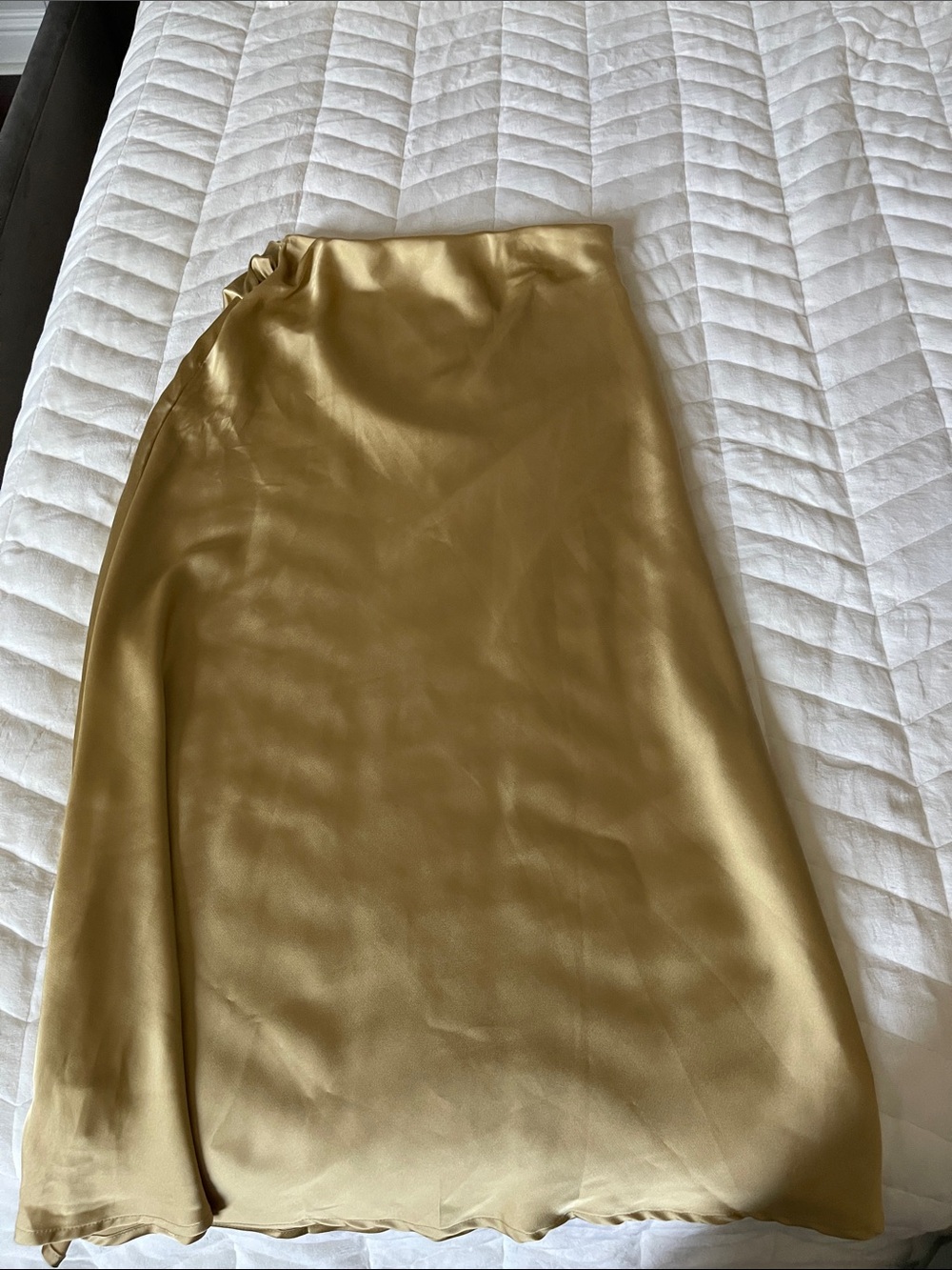 Satin Gold Midi Skirt